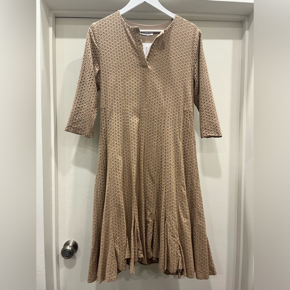 The Lines in Between - Eyelet Midi Dress - Size S/M